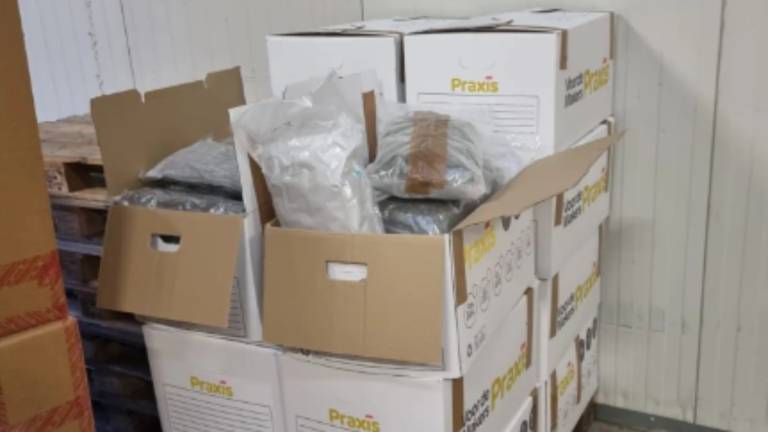 De pallet met hennep (foto: politie Roosendaal).