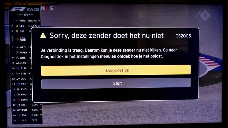 Door een storing bij Ziggo maken gebruikers zich zorgen of ze de Formule 1 kunnen zien (foto:ANP)