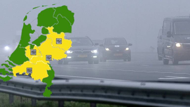 Het KNMI waarschuwde naast Brabant ook voor mist op andere plekken in het land.