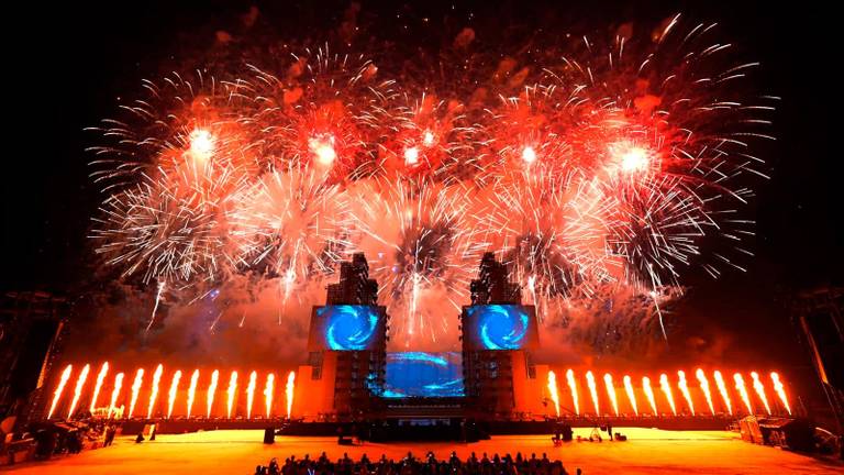 De vuurwerkshow van Caffero Event Fireworks.