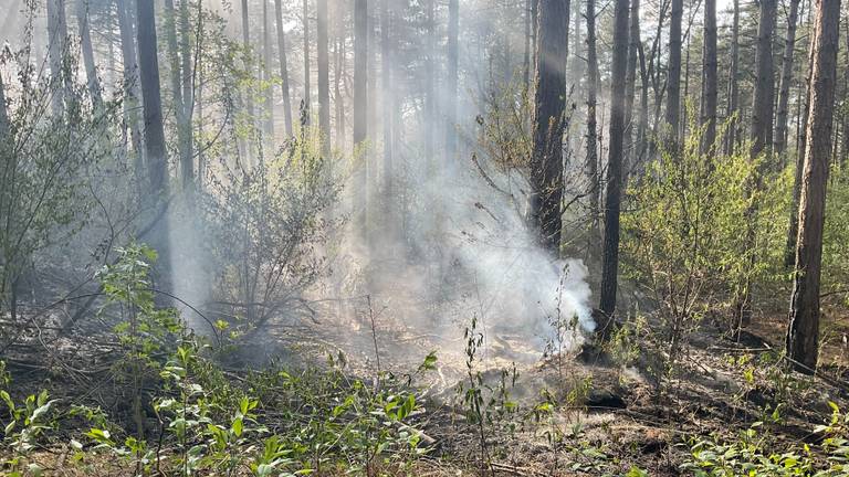 De brandhaard is moeilijk te bereiken (foto: Veiligheidsregio Midden- en West-Brabant).