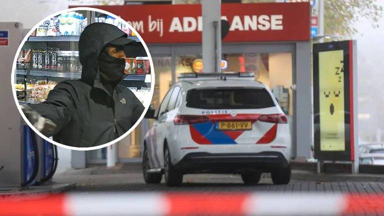 Het tankstation werd twee keer overvallen in een paar dagen tijd (Foto: Arno van der Linden/ SQ Vision, politie.)