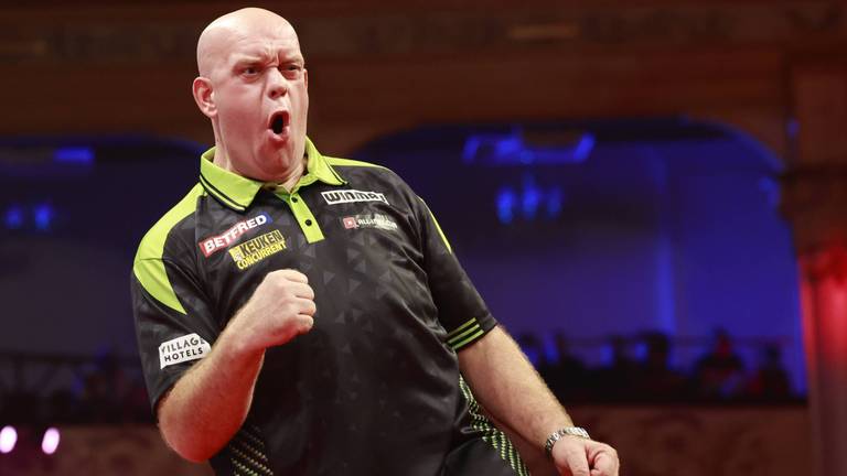 Van Gerwen bij World Matchplay Darts (foto: ANP).