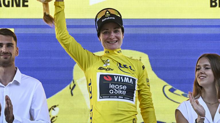 Marianne Vos veroverde zaterdag ook de gele trui (foto: ANP).
