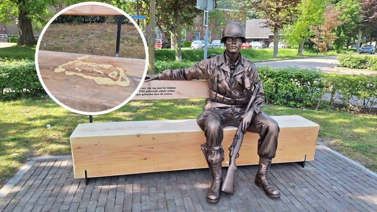 De soldaat is weer verdwenen (foto: gemeente Meierijstad, foto-inzet: Omroep Brabant).
