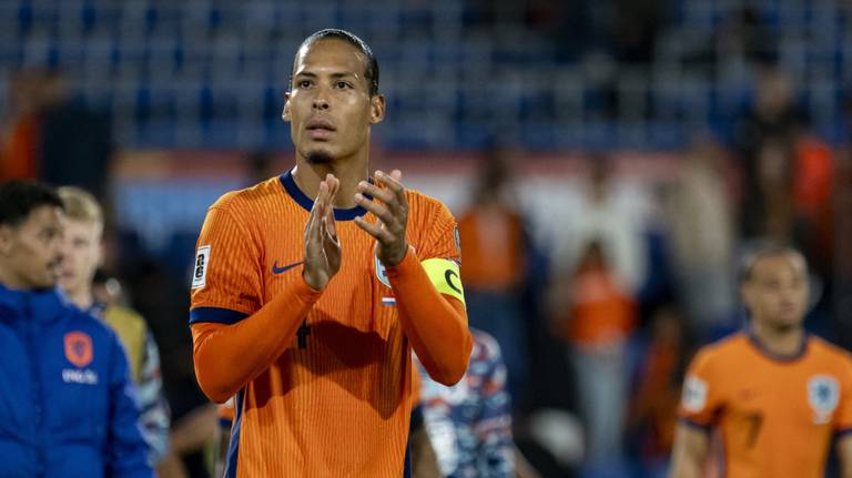 Van Dijk vorige week tijdens een interland (foto: ANP).
