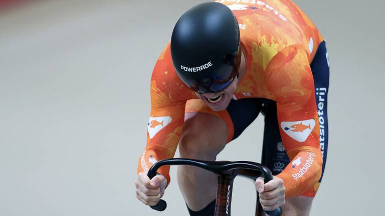 Harrie Lavreysen op het WK in Chili (bron: ANP)
