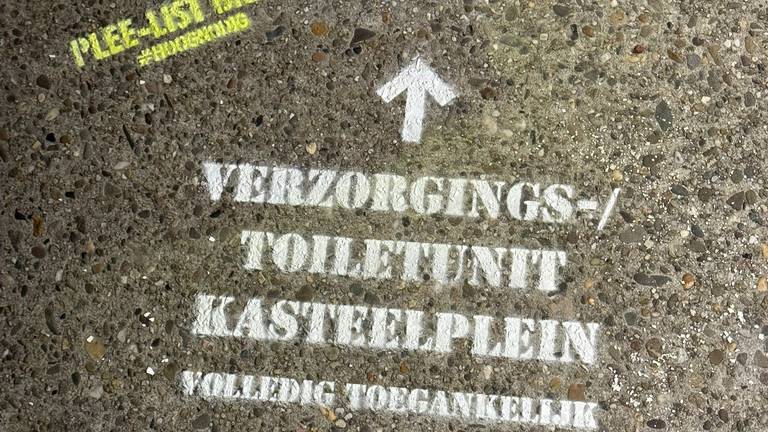 De bewegwijzering die Rianne en haar man aanbrachten in het Valkenbergpark (foto: Rianne Meersschaert).