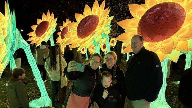 De Zonnebloemencreatie ontlokte weer enorm veel bewondering (foto: Rogier van Son).