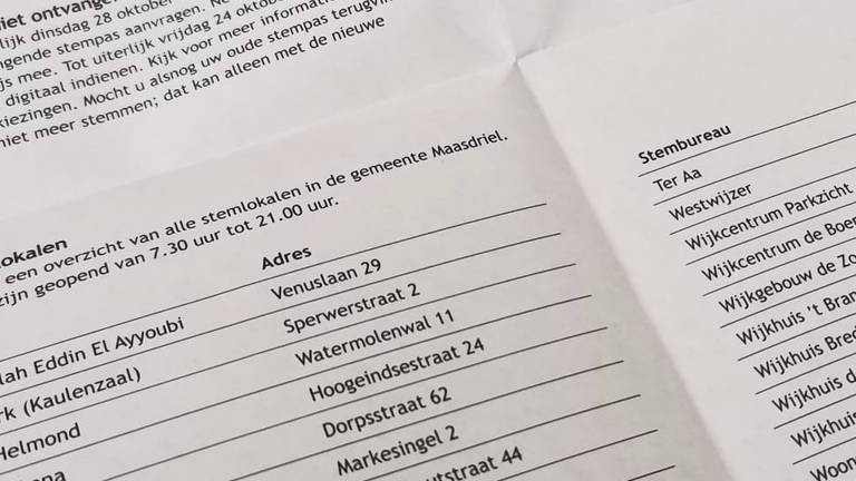 Een drukfoutje bij de stempost van de gemeente Helmond