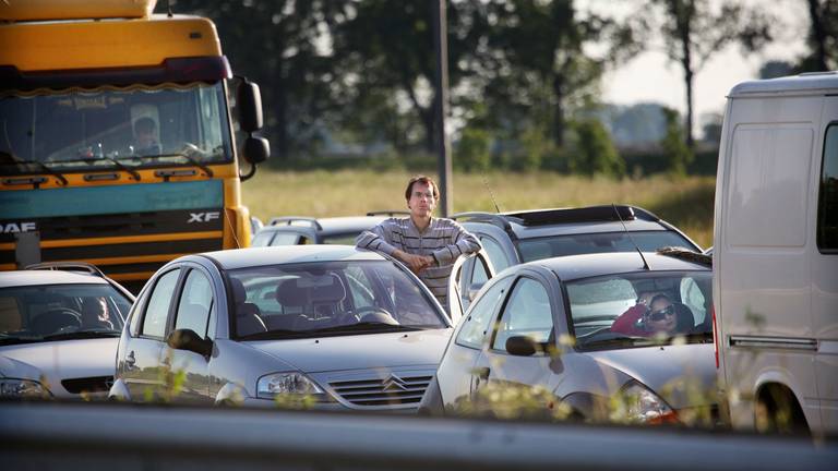 File op de A29 bij Bergen op Zoom (foto: ANP).
