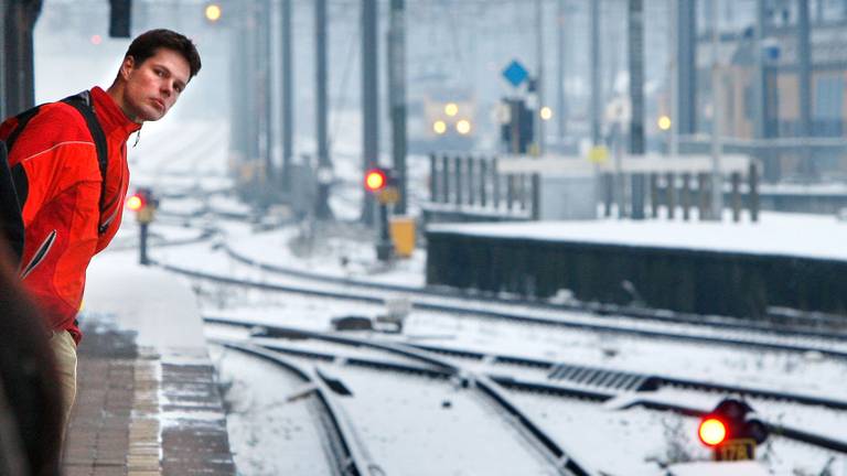 Treinen en sneeuw
