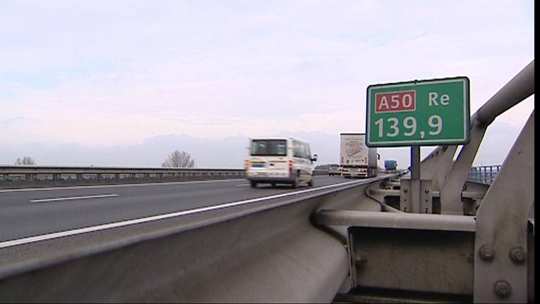 De A50 bij Son en Breugel (foto: archief).