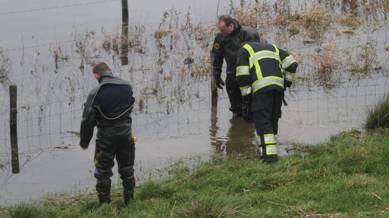 Brandweer zoekt naar wapen (foto: Bart Meesters)