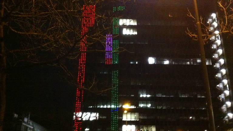 Een recordpoging Tetris van de TU/e (foto: Alice van der Plas)