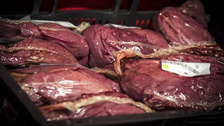 Verpakt vlees bij een vleesverwerkingsbedrijf (foto: ANP)