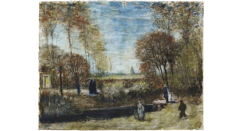 De aquarel 'De tuinen van de pastorie te Nuenen' van Van Gogh, ook in eigen bezit van het Noordbrabants Museum