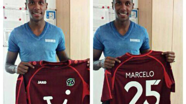 Marcelo met z'n Hannover-shirt (foto: Twitter/MarceloGuedes02)