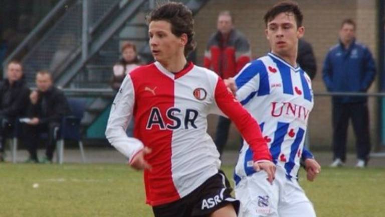 Joey Sleegers in het shirt van Feyenoord