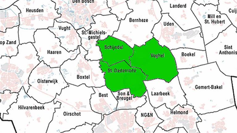 De gemeenten Schijndel, Veghel en Sint-Oedenrode