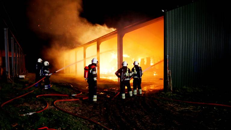 In Bladel is vannacht een stal uitgebrand. 