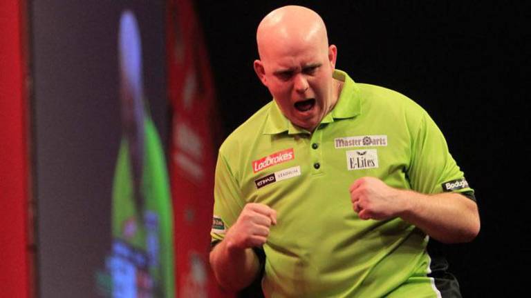 Van Gerwen wint met moeite van Anderson