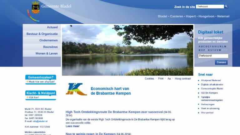 De website van de gemeente Bladel