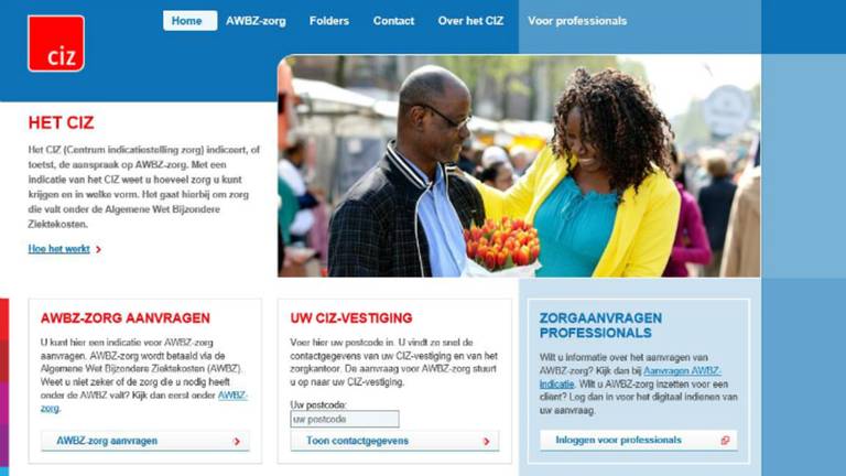 Site van het Centrum Indicatiestelling Zorg.