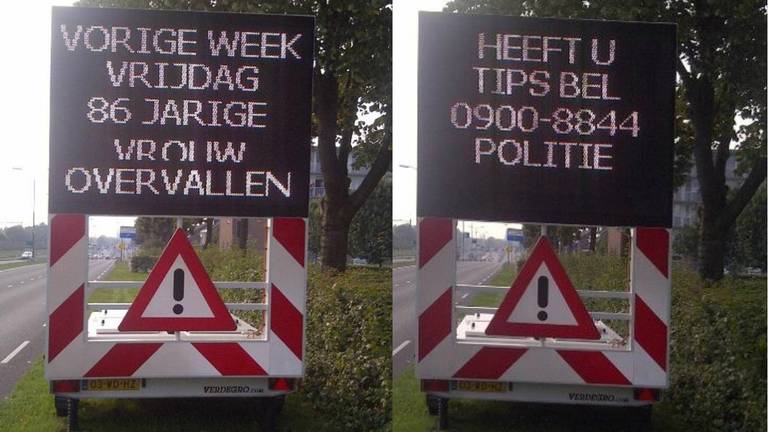 Matrixbord langs de Deurneseweg in Helmond (Foto: politie)