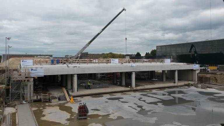 Werkzaamheden aan station Tilburg.