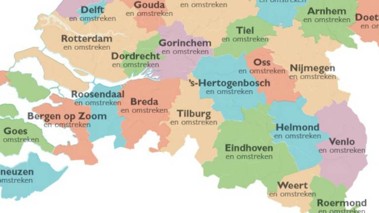 Het 'ideale' Brabant bestaat uit acht gemeenten (beeld: Atlas voor Gemeenten)