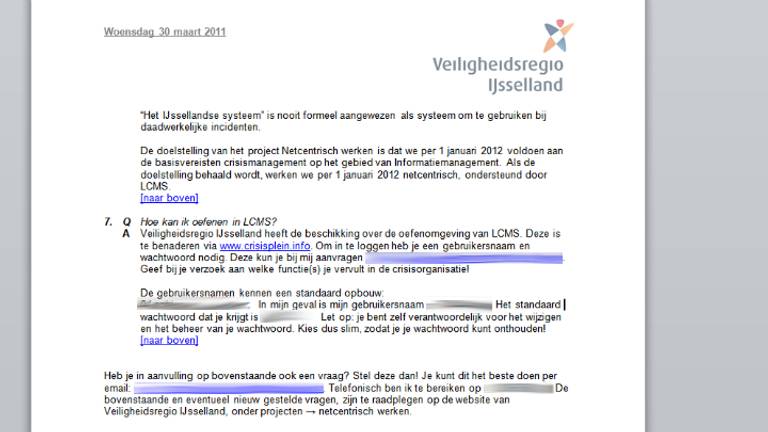 De fotograaf vond het wachtwoord voor het LCMS via Google