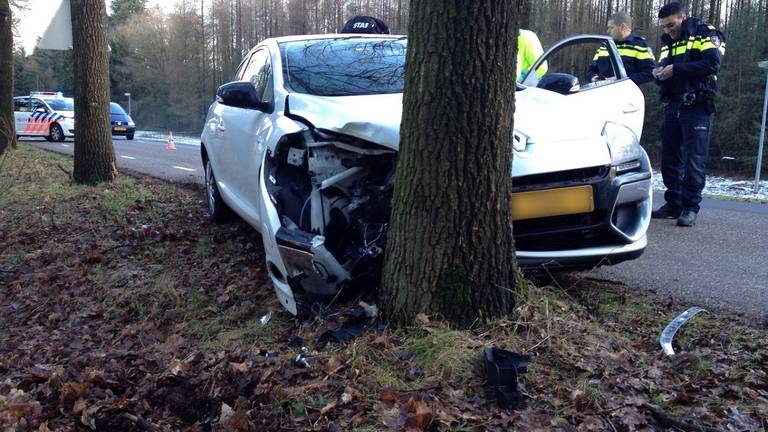 Man wijkt uit voor ree en botst tegen boom. (Foto Gabor Heeres/SQvision)