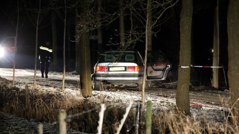 De auto reed in Sint-Oedenrode op een boom. (Foto: AS Media).