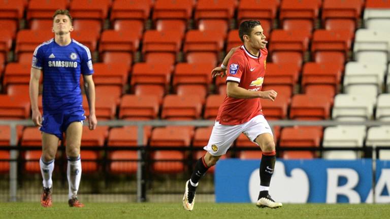 Pereira (rechts) in het shirt van Manchester United (foto: VI Images)