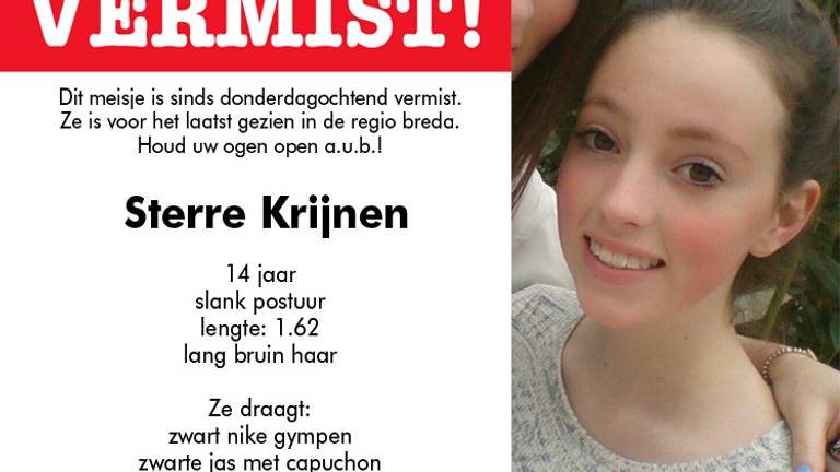 Ouders verdwenen Sterre Krijnen uit Oosterhout ‘flink ongerust’, familie flyert in Baarle-Nassau