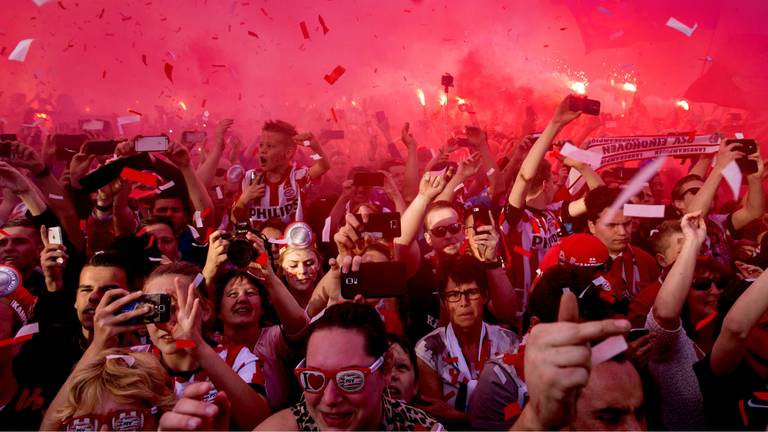 Het kampioensfeest vorig jaar. (Foto: ANP)