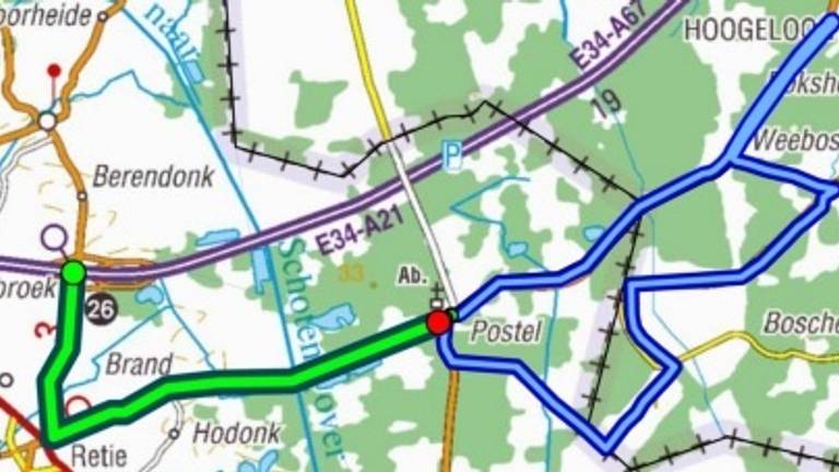 Het parcours van het BK Tijdrijden  (Beeld: Belgische Wielerbond)