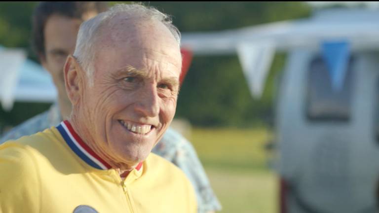 Joop Zoetemelk in Jumboreclame (foto: Jumbo)