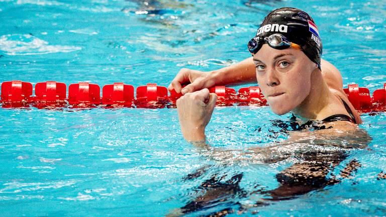 Een verbeten blik bij Femke Heemskerk na haar halve finale. (Foto: ANP).