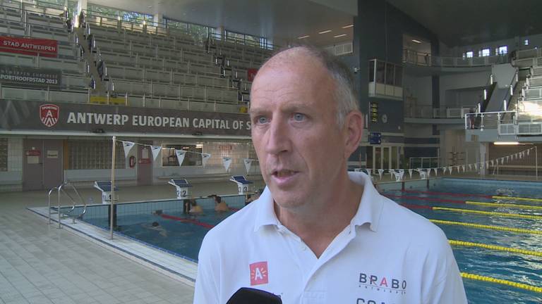 Zwemcoach Ronald Gaastra in Antwerpen
