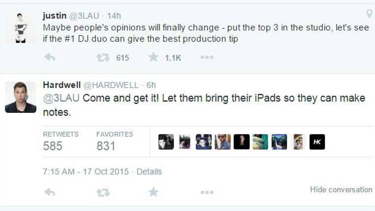 De verwijderde tweet van Hardwell
