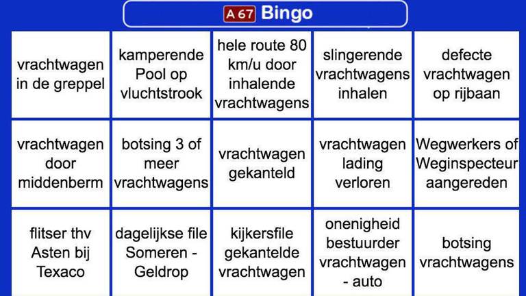 De A67 Bingo 