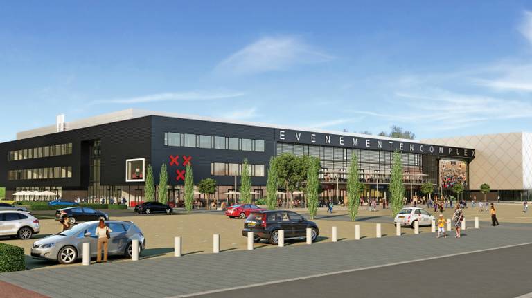 Evenementenlocatie Breepark in Breda waar asielzoekers langer worden opgevangen.