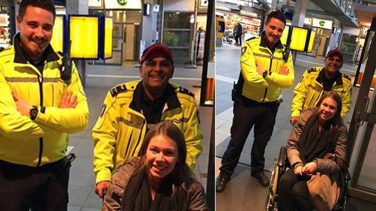 Charlotte met haar NS-helden (foto: Facebook)