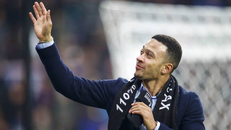 Memphis Depay bij zijn afscheid bij PSV. (Foto: VI-Images)