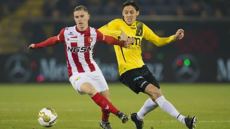 Uros Matic schoot de 4-0 binnen voor NAC. (Foto: Orange Pictures)