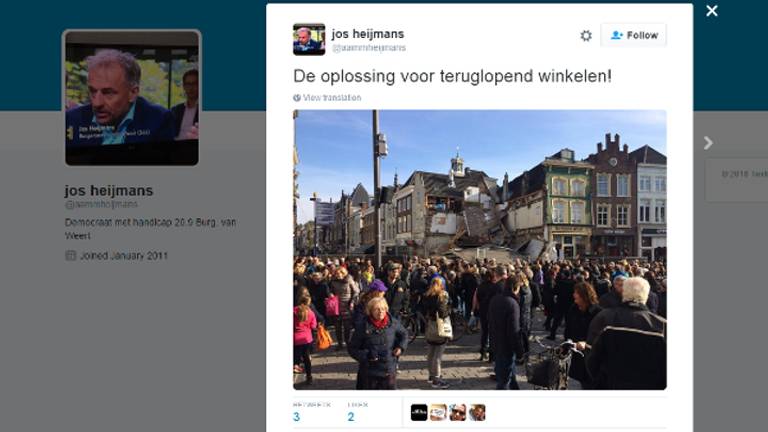 De grap van de burgemeester van Weert (foto: Jos Heijmans / Twitter)