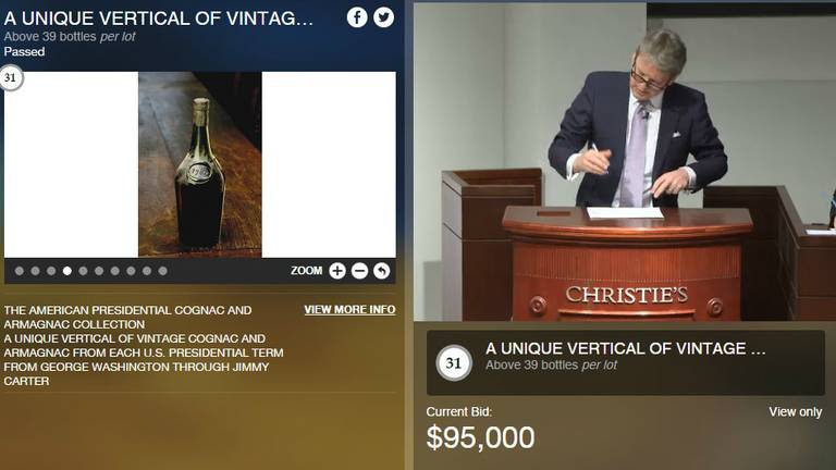 Niemand wilde meer dan 95.000 dollar voor de cognac betalen