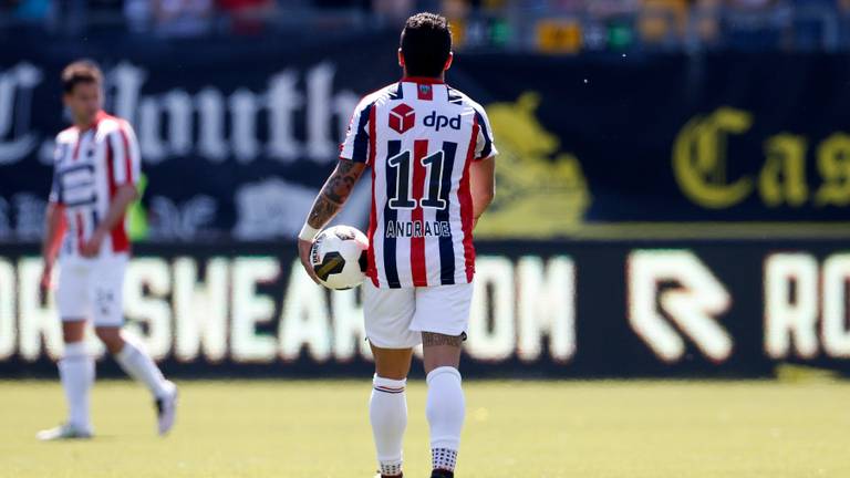 Bruno Andrade maakte vlak na de rust de gelijkmaker (2-2) voor Willem II.